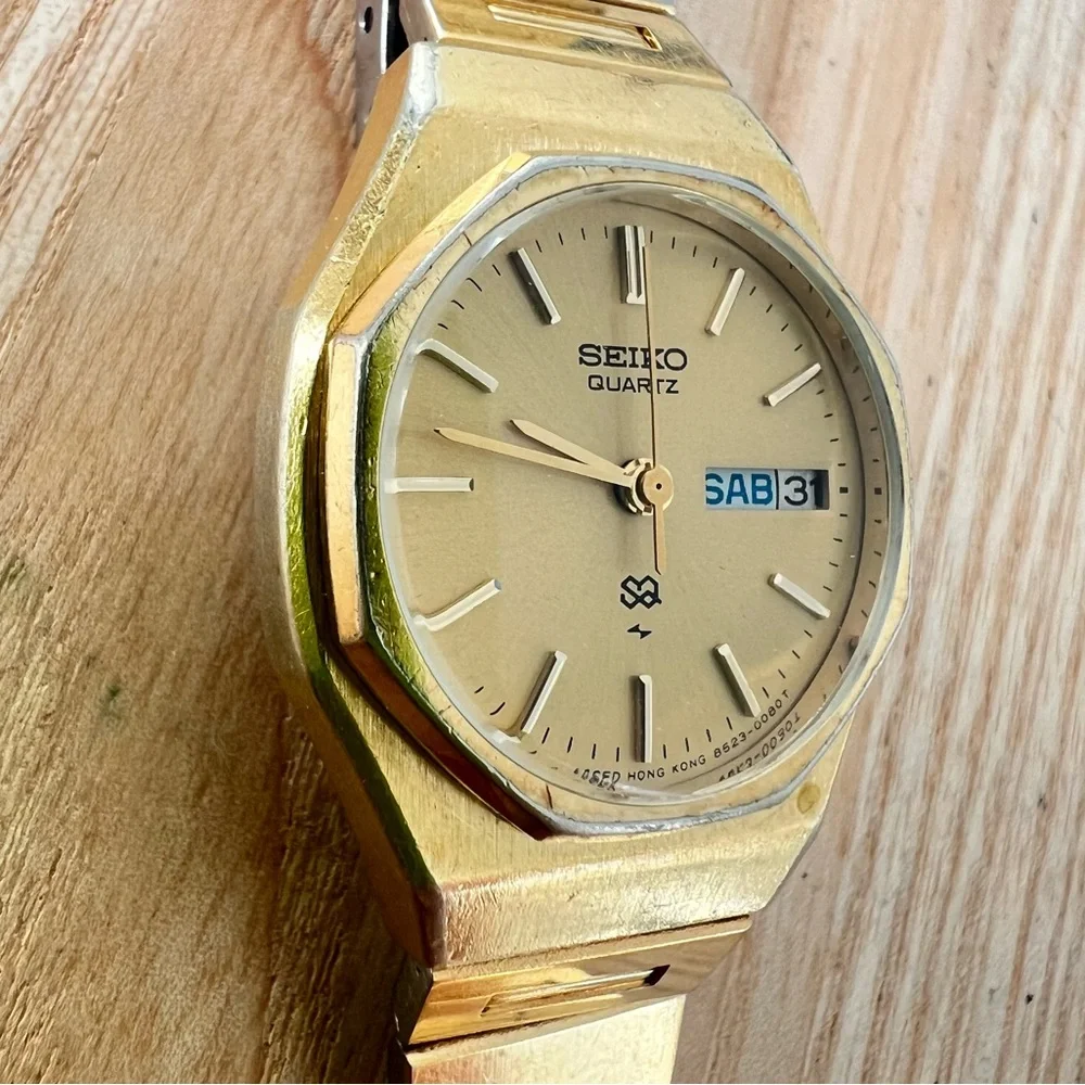 Vintage Seiko ladies gold tone dress watch NEW BATTERY